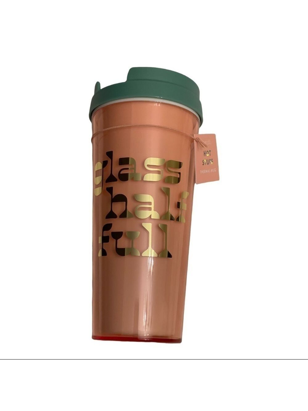Ban. do Glass Half Full Travel Thermal Mug